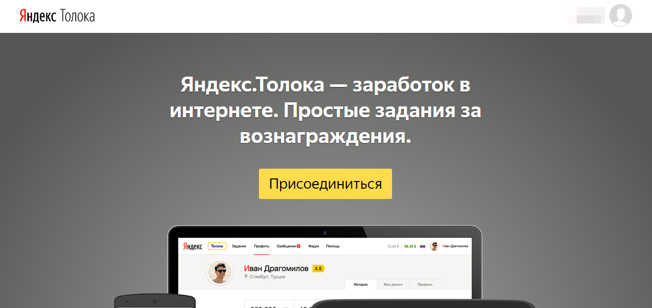 Яндекс Толока — Главная сайта